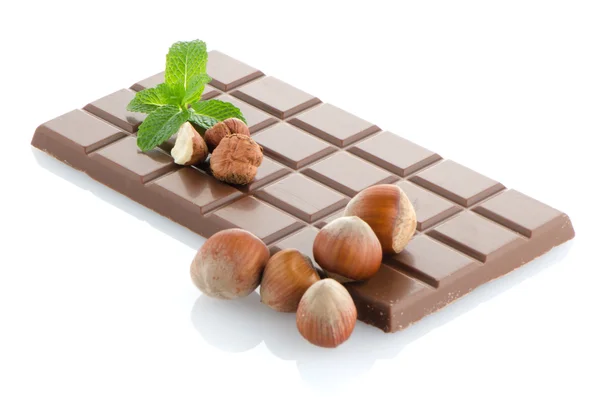 Barra de chocolate con avellanas — Foto de Stock