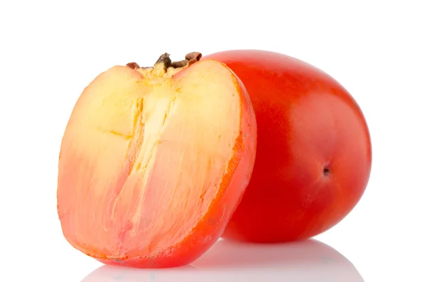 Persimmon with slice — Stock Photo, Image