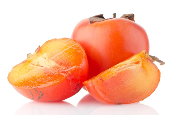 Persimmon with slice — Stock Photo, Image