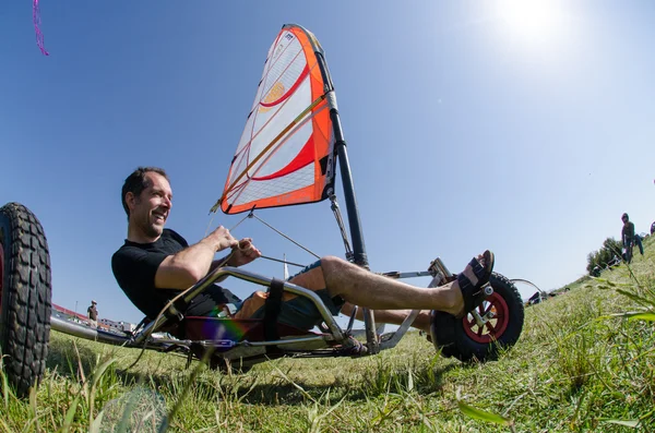 Ralph Hirner su un Windcar — Foto Stock