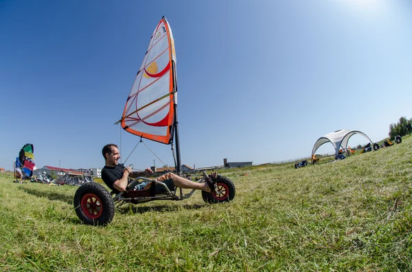 Ralph hirner op een windcar — Stockfoto