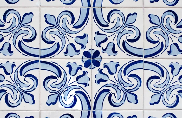 Traditional Portuguese glazed tiles — Stock Photo, Image