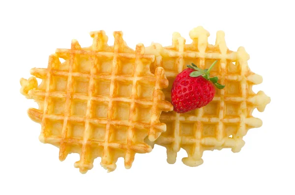 Waffeln und Erdbeeren — Stockfoto