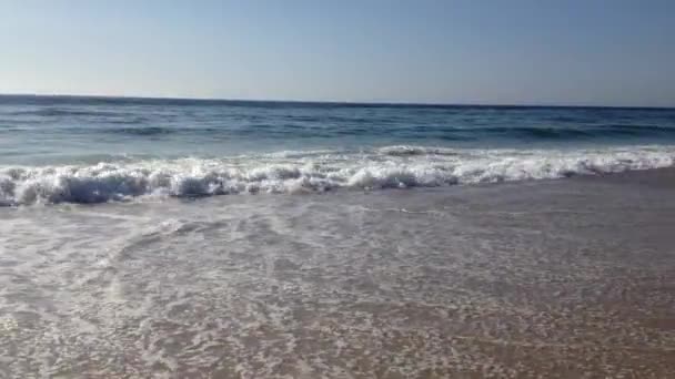 Vagues océaniques sur la plage de sable 