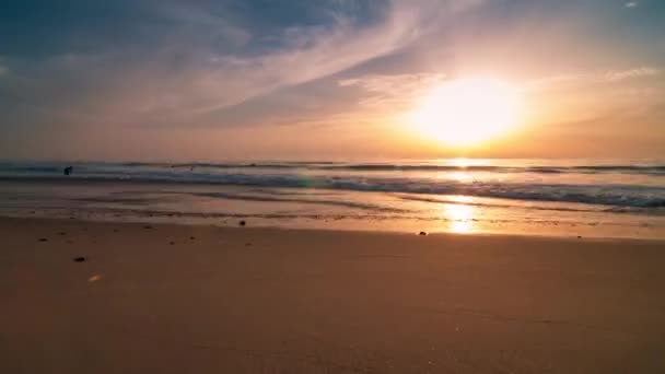 Timelapse Puesta de sol en la playa — Vídeos de Stock