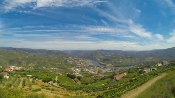 Timelapse v údolí řeky douro — Stock video