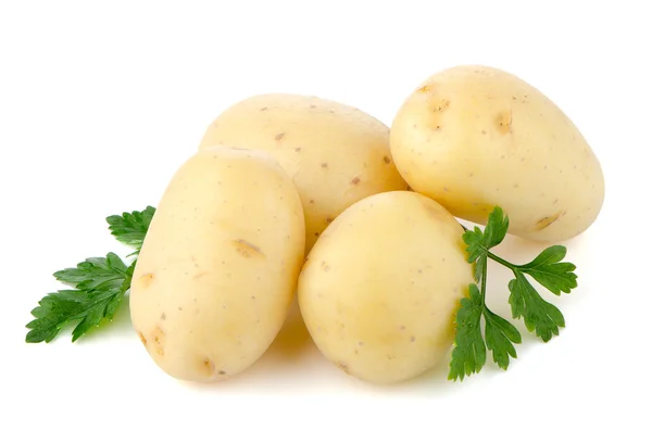 New potatoes and green parsley — Stock Photo, Image