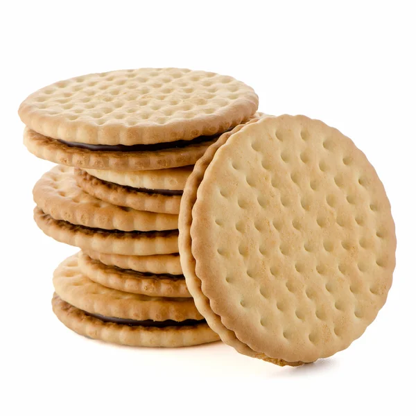 Sandwich koekjes met chocolade vulling — Stockfoto