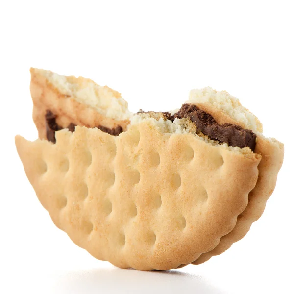 Half sandwich biscuit with chocolate filling — Stock Photo, Image