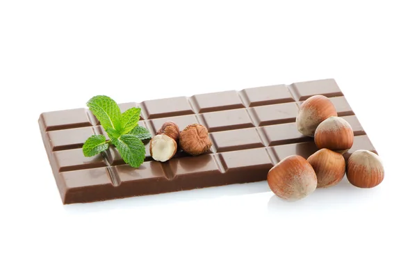 Chocolate Bar with hazelnuts — Stock Photo, Image