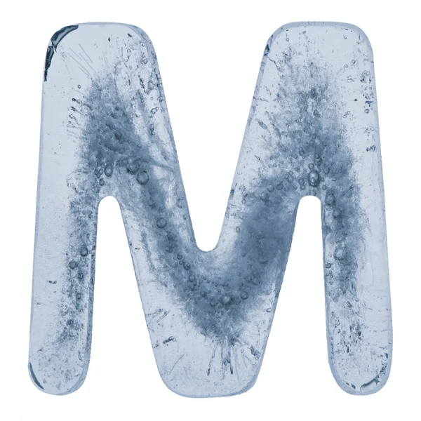 Letter M in ice — Stock Photo, Image