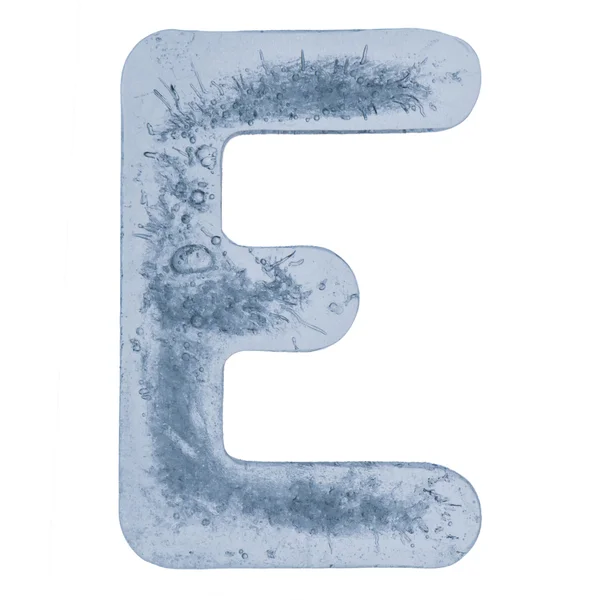 Letter E in ice — Stock Photo, Image