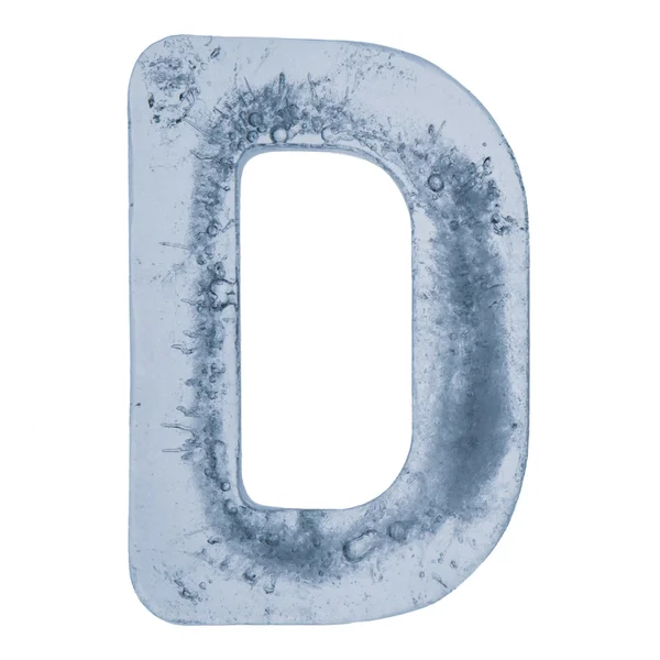 Letter D in ice — Stock Photo, Image