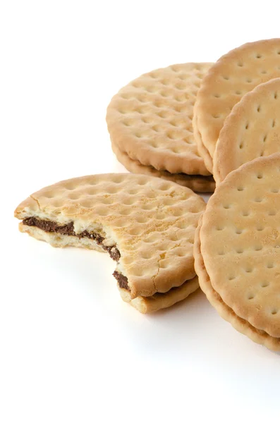 Biscoitos sanduíche com recheio de chocolate — Fotografia de Stock