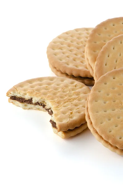 Sandwich koekjes met chocolade vulling — Stockfoto