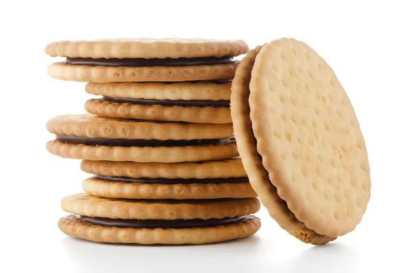 Sandwich biscuits with chocolate filling — Stock Photo, Image