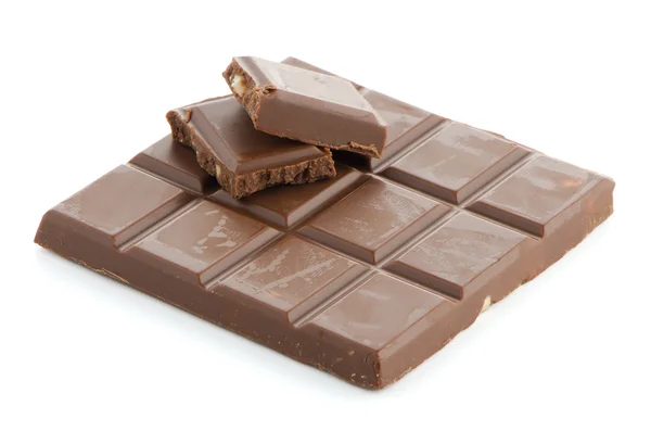 Closeup detail of chocolate with almods parts — Stock Photo, Image