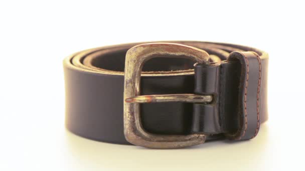 Leather belt — Stock Video
