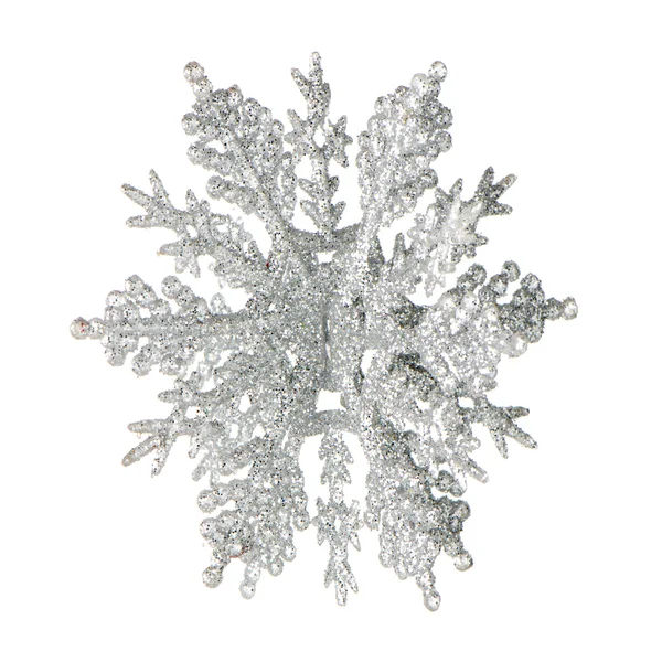 Fiocco di neve di plastica colore argento — Foto Stock