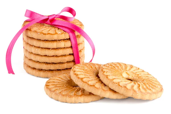 Festive wrapped rings biscuits — Stock Photo, Image