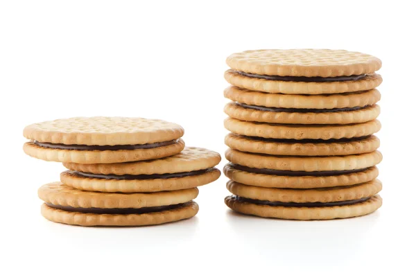 Biscoitos sanduíche com recheio de chocolate — Fotografia de Stock