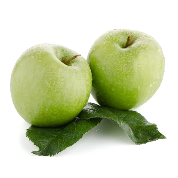 Dos manzanas verdes frescas — Foto de Stock