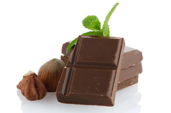 Szczegół zbliżenie części czekolady — Zdjęcie stockowe