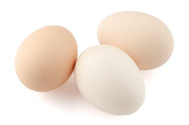 Beyaz üzerine üç yumurta.