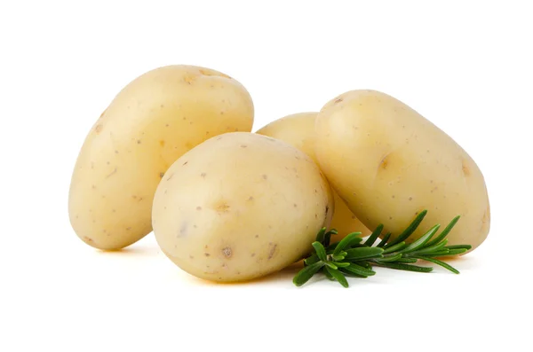 New potatoes and green herbs — Stock Photo, Image