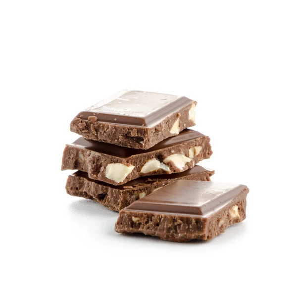 巧克力与 almods 部分的特写细节 — 图库照片