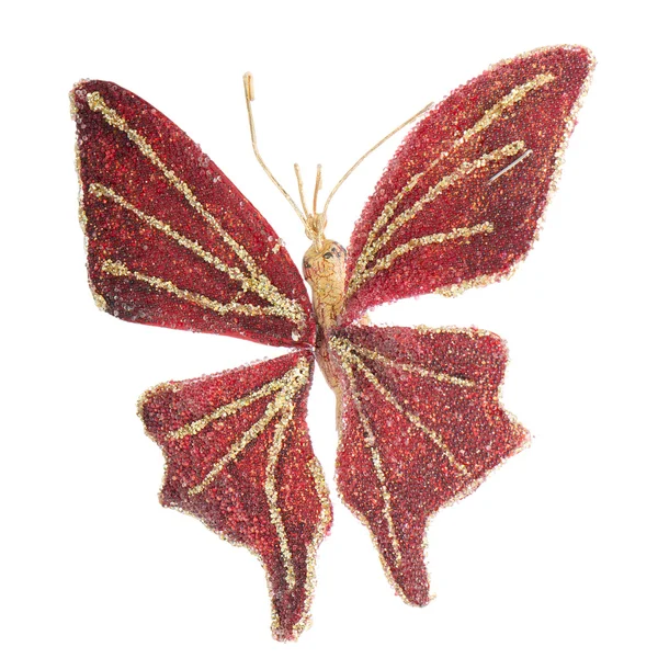 Motýl vánoční strom ornament — Stock fotografie