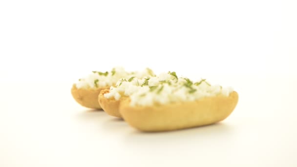 Crispbread з fromage — стокове відео