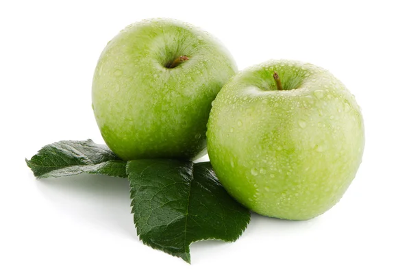 Dos manzanas verdes frescas — Foto de Stock