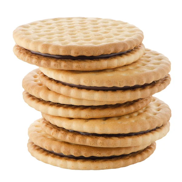 Sandwich biscuits with chocolate filling — Stock Photo, Image