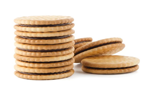 Sandwich koekjes met chocolade vulling — Stockfoto