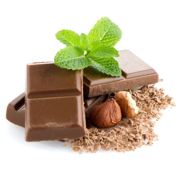 Chocolade bar met hazelnoten — Stockfoto