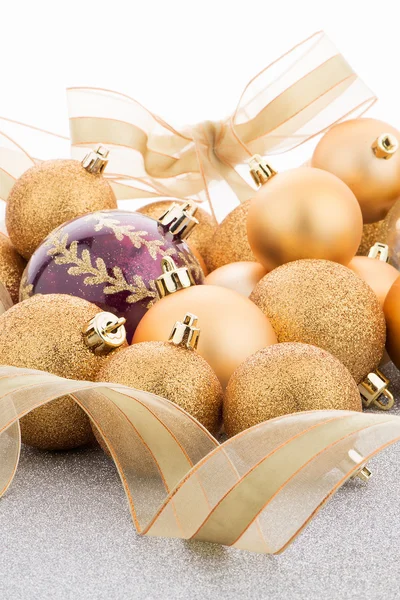 Golden christmas balls — Stock Photo, Image