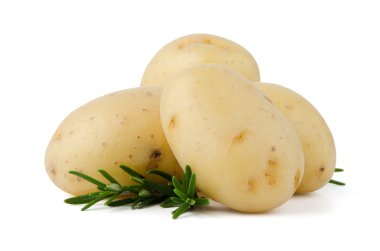 yeni patates ve yeşil otlar