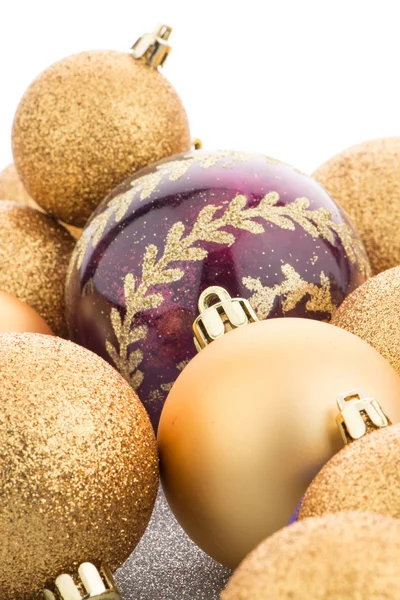 Golden christmas balls — Stock Photo, Image