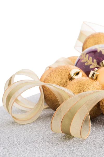 Golden christmas balls — Stock Photo, Image