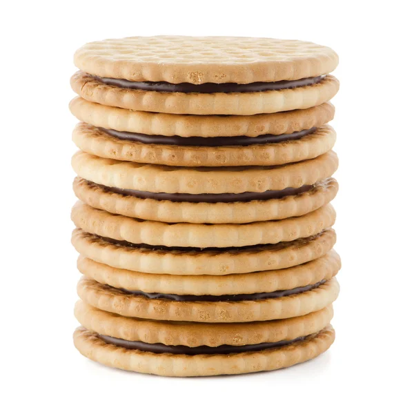 Sandwich koekjes met chocolade vulling — Stockfoto