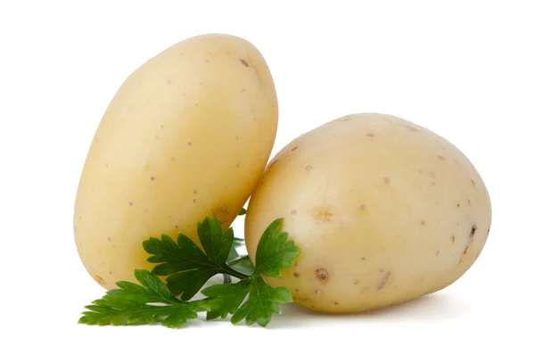 Πρώιμες πατάτες και πράσινο μαϊντανό — Φωτογραφία Αρχείου