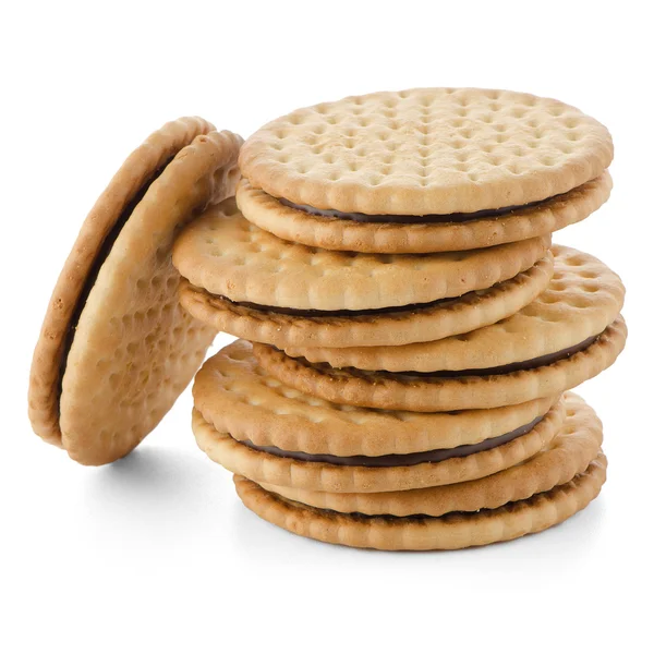 Sandwich biscuits with chocolate filling — Stock Photo, Image