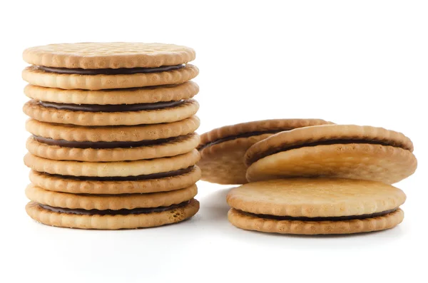 Sandwich biscuits with chocolate filling — Stock Photo, Image