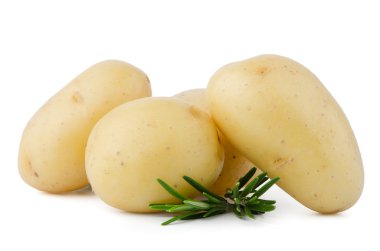 yeni patates ve yeşil otlar