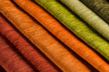 Multi color fabric texture samples clipart