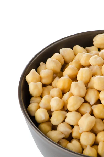 Chickpeas in a brown bowl — Stock Photo, Image