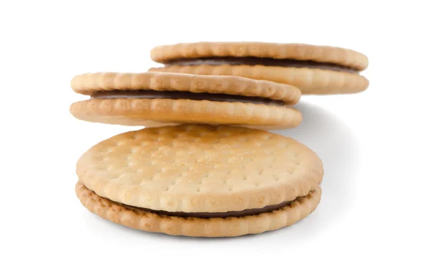 Sandwich biscuits with chocolate filling — Stock Photo, Image