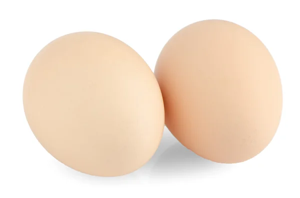 Two eggs on white — Stock Photo, Image