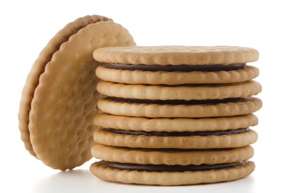 Sandwich biscuits with chocolate filling — Stock Photo, Image